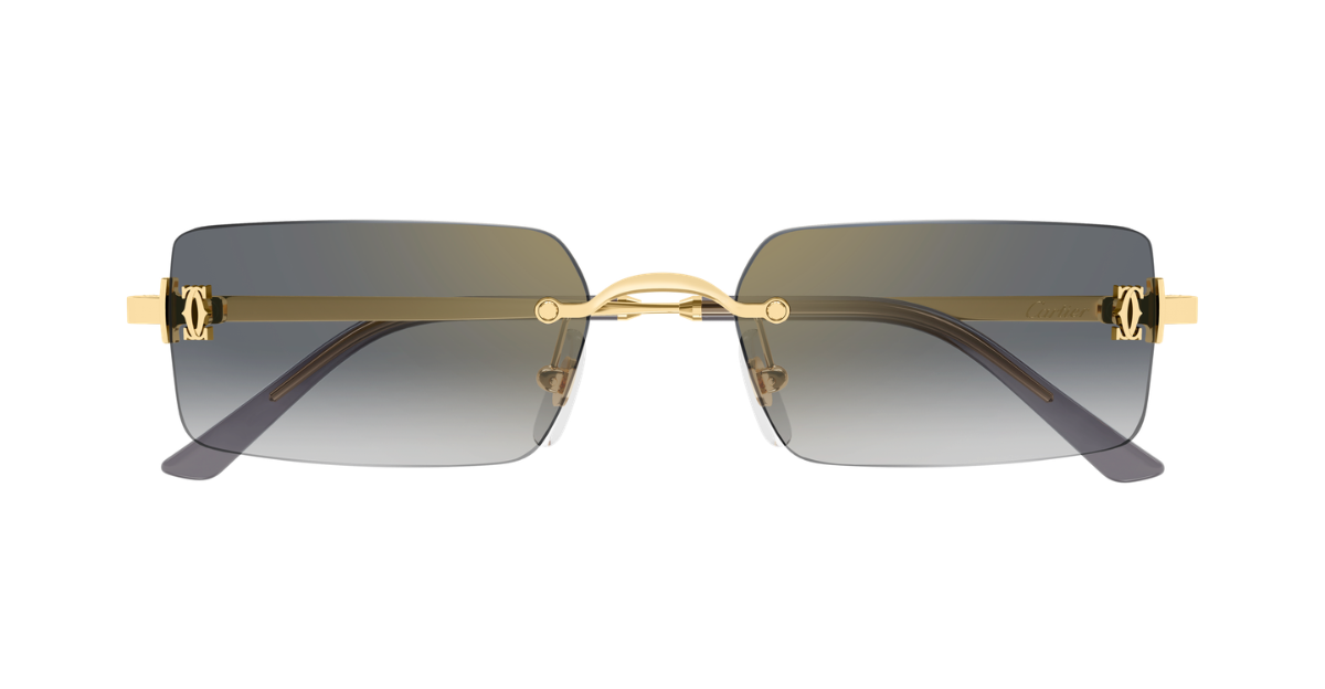 Eckige Cartier CT0672S | C de Cartier | 001 - Luxussonnenbrille hergestellt in Frankreich in Gold 