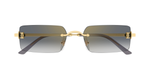 Eckige Cartier CT0672S | C de Cartier | 001 - Luxussonnenbrille hergestellt in Frankreich in Gold 