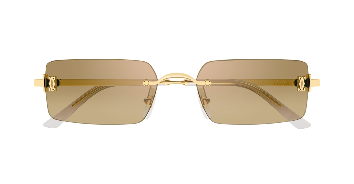 Eckige Cartier CT0672S | C de Cartier | 003 - Luxussonnenbrille hergestellt in Frankreich in Gold 