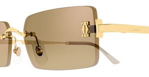 Eckige Cartier CT0672S | C de Cartier | 003 - Luxussonnenbrille hergestellt in Frankreich in Gold 