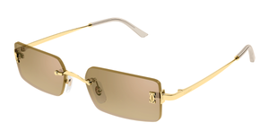 Eckige Cartier CT0672S | C de Cartier | 003 - Luxussonnenbrille hergestellt in Frankreich in Gold 