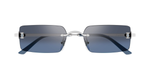 Eckige Cartier CT0672S | C de Cartier | 002 - Luxussonnenbrille hergestellt in Frankreich in Silber 