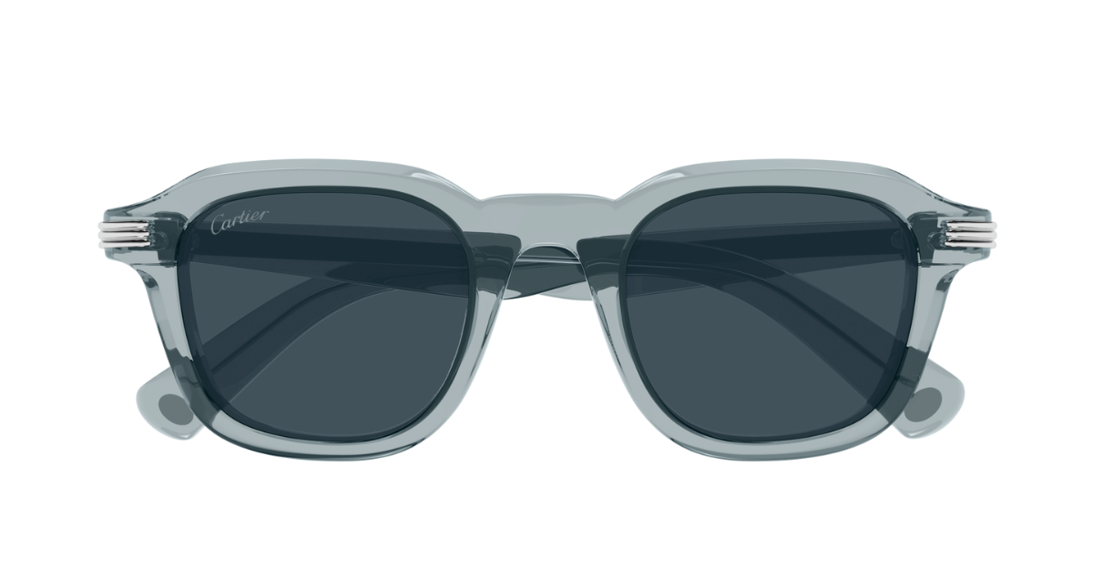 Cartier CT0536S | 004 runde Sonnenbrille mit blauem Rahmen und blauen Gläsern