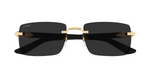 Cartier CT0579S 005 Rahmenlose Luxus-Sonnebrille in Gold mit grauen Gläsern