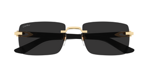 Cartier CT0579S 005 Rahmenlose Luxus-Sonnebrille in Gold mit grauen Gläsern