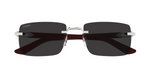 Cartier CT0579S 006 Rahmenlose Luxus-Sonnebrille in Silber mit grauen Gläsern