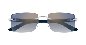 Cartier CT0579S 008 Rahmenlose Luxus-Sonnebrille in Gold mit grauen Gläsern