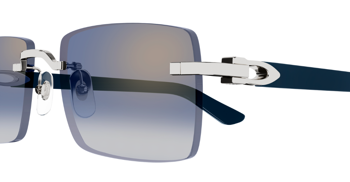 Cartier CT0579S 008 Rahmenlose Luxus-Sonnebrille in Gold mit grauen Gläsern