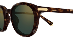 Cartier CT0584S 002 Rahmenlose Luxus-Sonnebrille in Braun mit grünen Gläsern