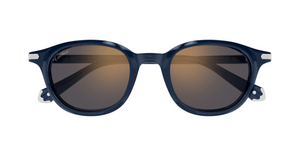 Cartier CT0584S 003 Rahmenlose Luxus-Sonnebrille in Blau mit grünen Gläsern