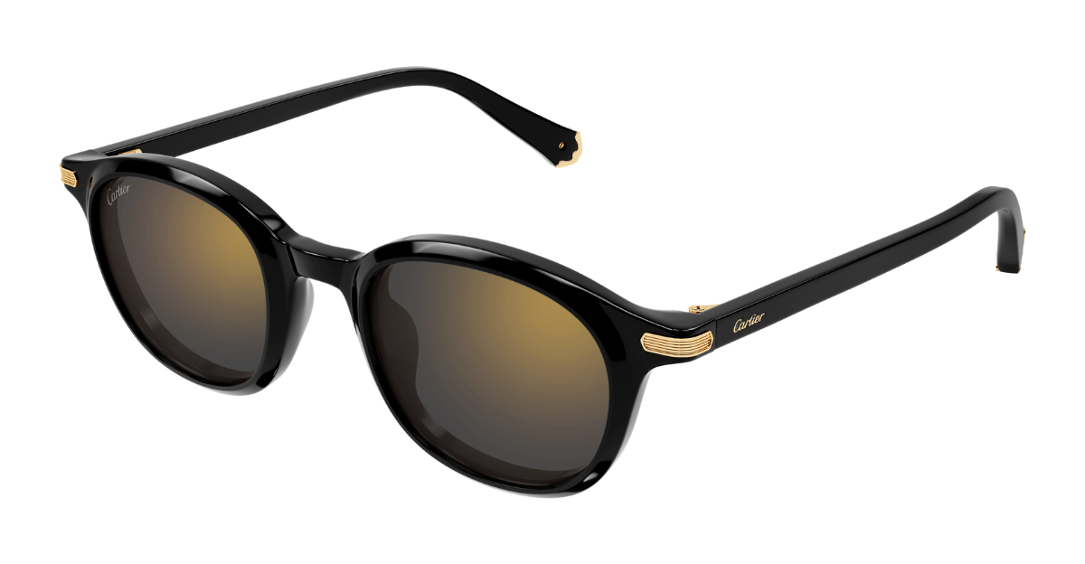 Cartier CT0584S 001 Rahmenlose Luxus-Sonnebrille in Schwarz mit grauen Gläsern