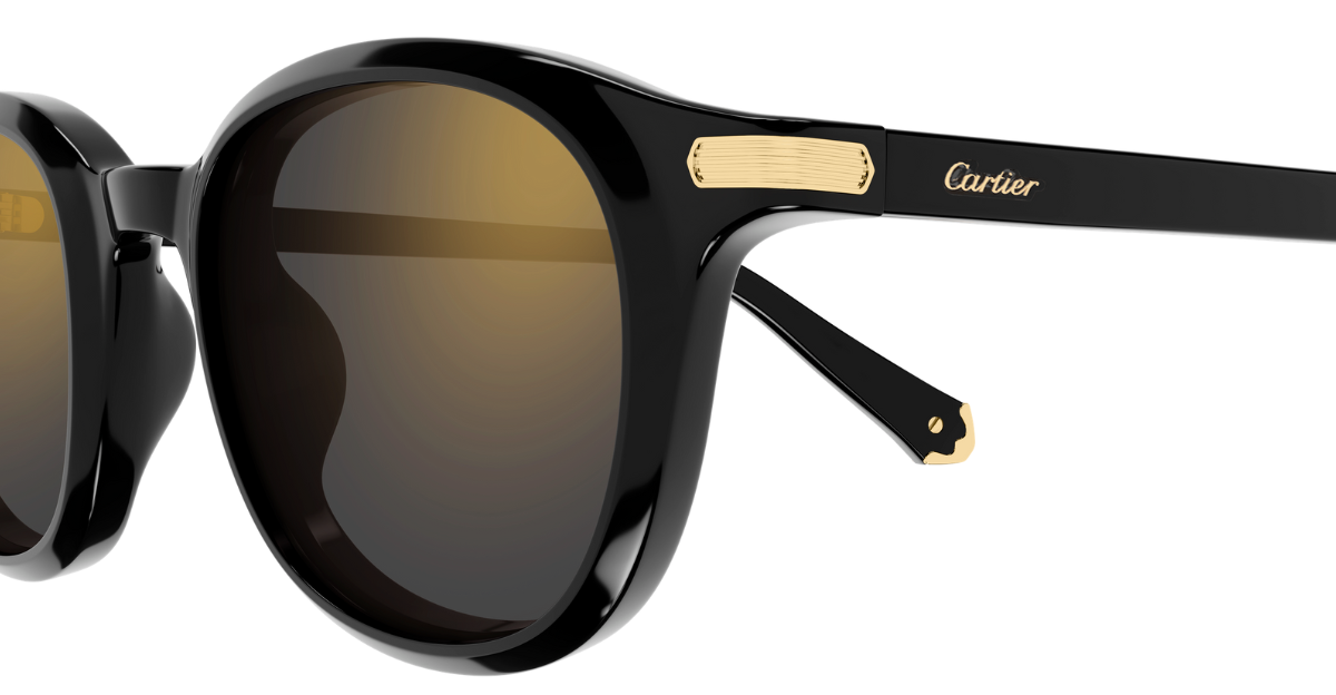 Cartier CT0584S 001 Rahmenlose Luxus-Sonnebrille in Schwarz mit grauen Gläsern