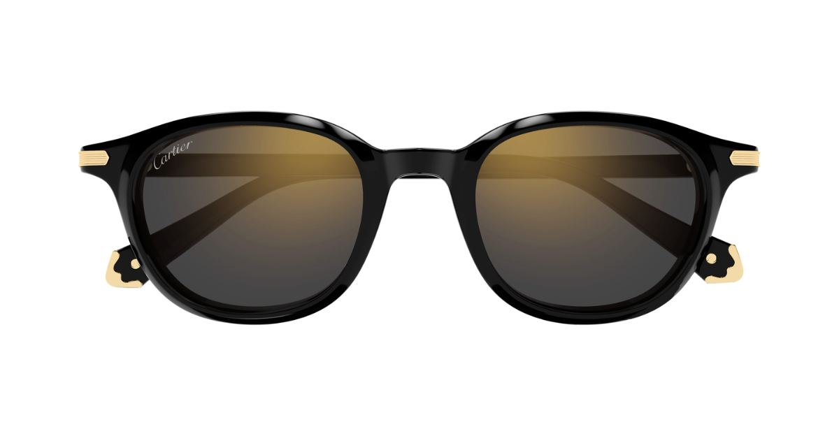 Cartier CT0584S 001 Rahmenlose Luxus-Sonnebrille in Schwarz mit grauen Gläsern