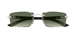 Cartier CT0582S 005 Rahmenlose Luxus-Sonnebrille in Silber mit grünen Gläsern