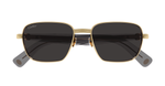 Cartier CT0538S 006 Rahmenlose Luxus-Sonnebrille in Gold mit grauen verspiegelten Gläsern