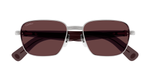 Cartier CT0538S 009 Rahmenlose Luxus-Sonnebrille in Silber mit braunen verspiegelten Gläsern