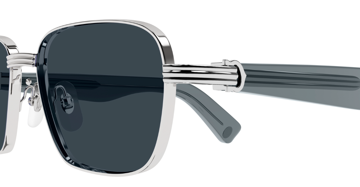 Cartier CT0538S 008 Rahmenlose Luxus-Sonnebrille in Silber mit grauen verspiegelten Gläsern