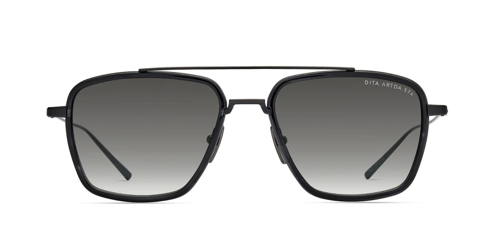 DITA Artoa.57x | Matte Black - Ink Swirl Luxussonnebrille A-03 in Schwarz mit grauen Gläsern