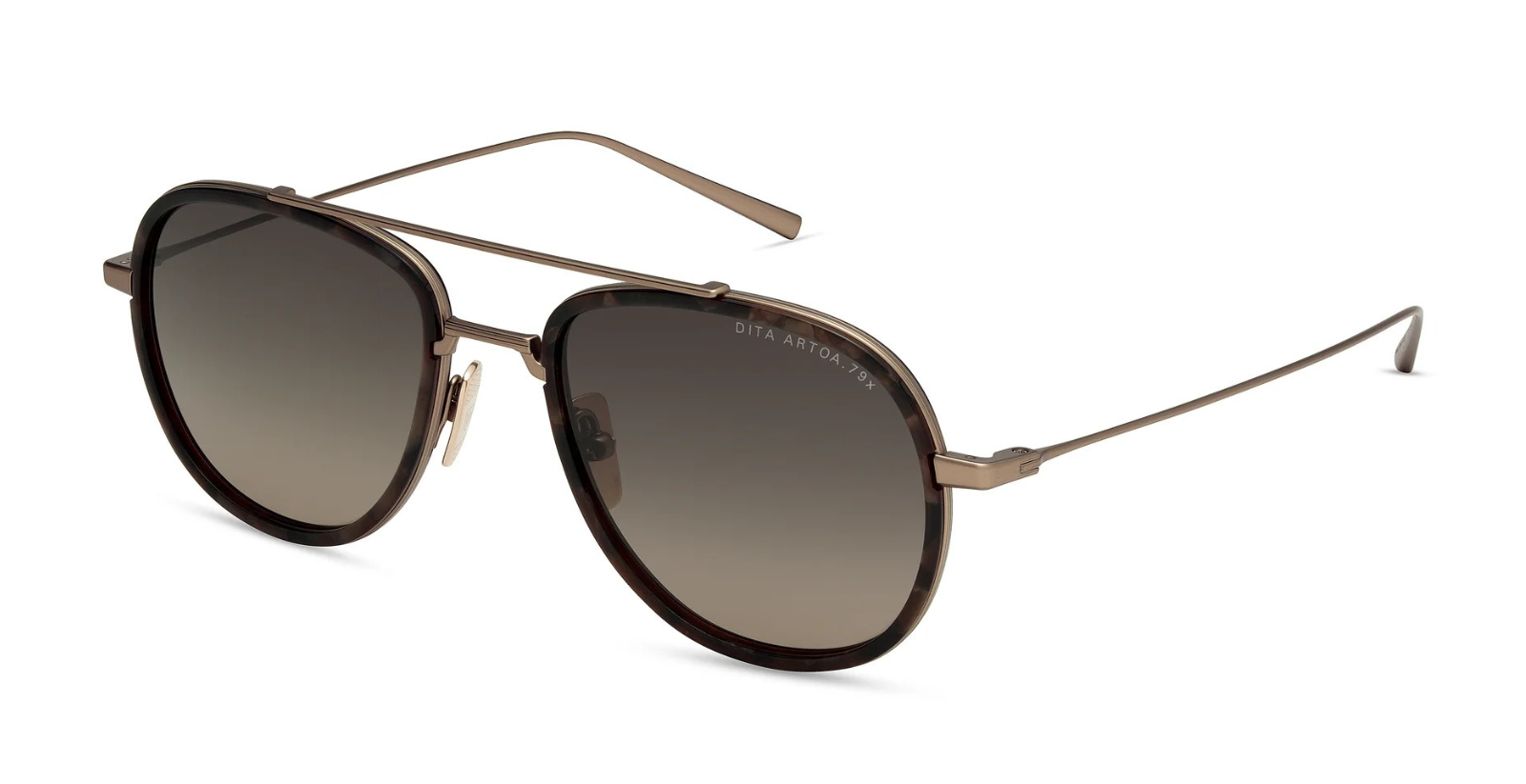 DITA Artoa.79x | Matte Champagne - Desert Abalone Luxussonnebrille in Gold mit braunen Glsäern