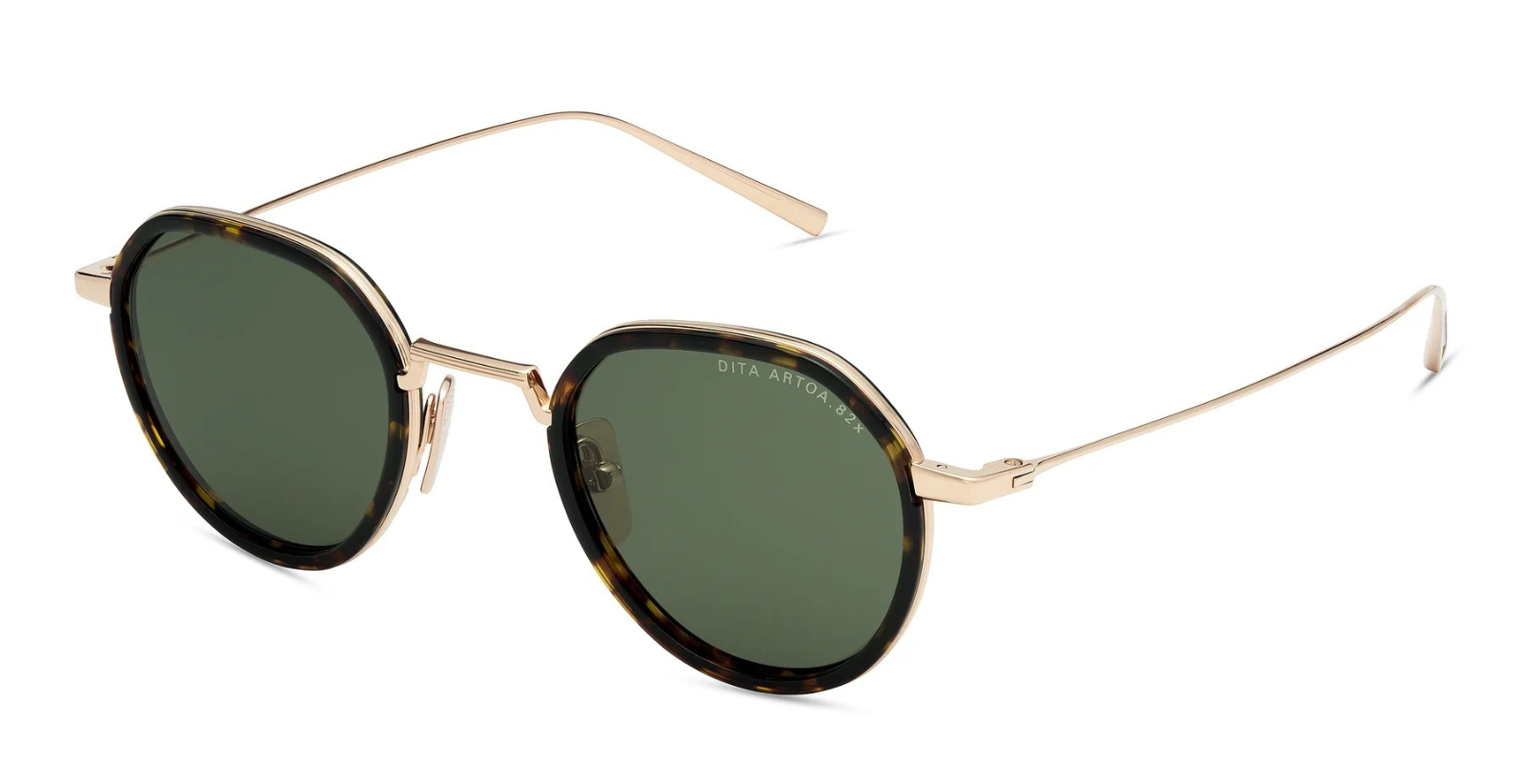 DITA Artoa.82x | Rosé Gold - Tortoise Luxussonnenbrille Roségold mit grünen Gläsern