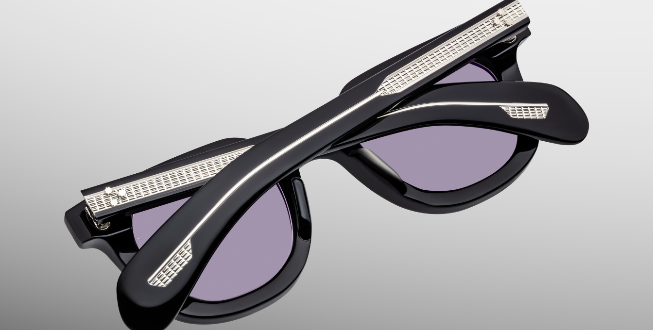 JMM Vendome EPOXY II Fumée - Luxussonnenbrille in Schwarz und lila Gläsern in limitierter Auflage