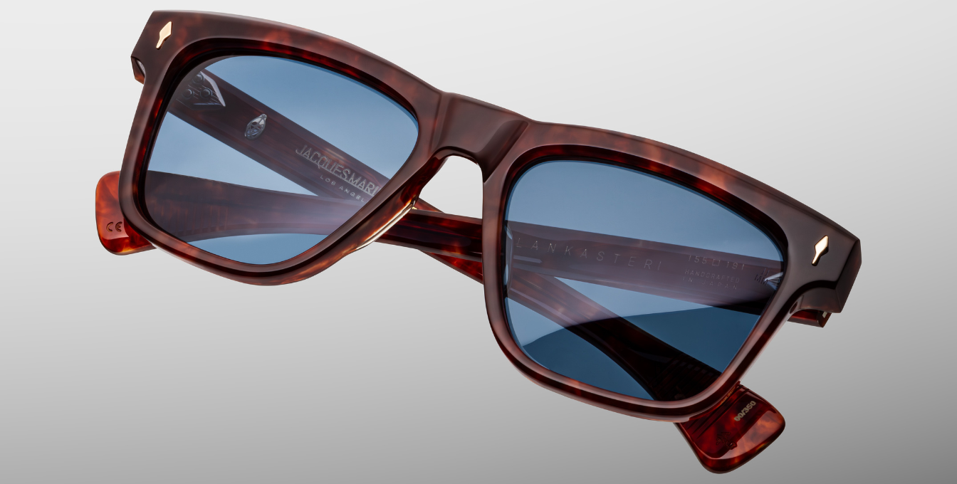 Jacques Marie Mage Lankaster Breccia - Luxussonnenbrille mit schwarzem Rahmen und grünen Gläsern