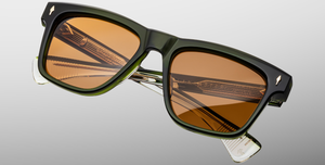 Jacques Marie Mage Lankaster Borneo - Luxussonnenbrille mit schwarzem Rahmen und grünen Gläsern