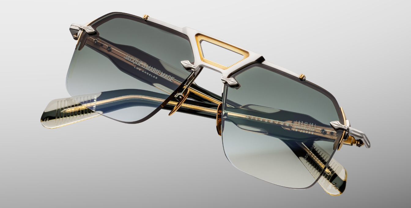Jacques Marie Mage Silverton Viper Luxussonnenbrille in Silber mit grünen Gläsern