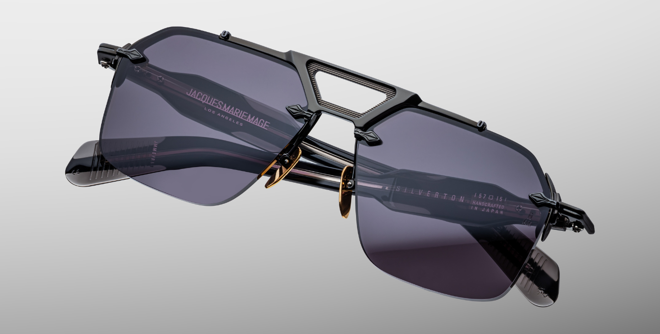 Jacques Marie Mage Silverton Raven Luxussonnenbrille in Silber mit grauen Gläsern