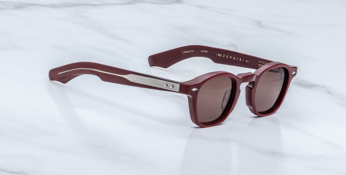 Jacques Marie Mage Zephirin Bordeaux Empire Sonnenbrille in Rot - limitierte, handgefertigte Luxusbrille 