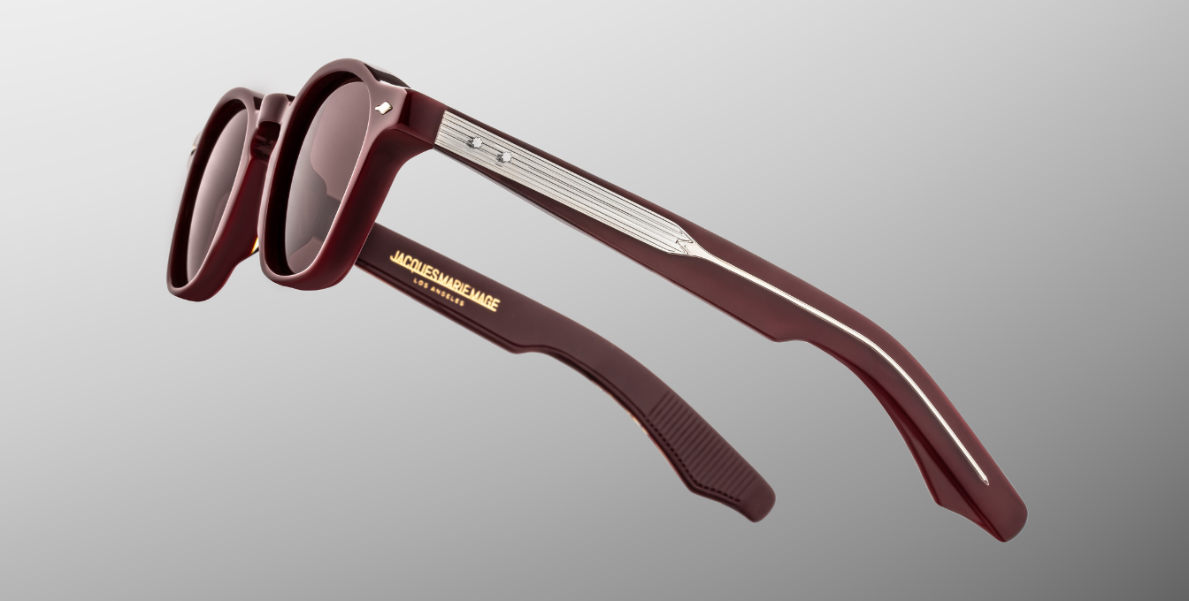 Jacques Marie Mage Zephirin Bordeaux Empire Sonnenbrille in Rot - limitierte, handgefertigte Luxusbrille 