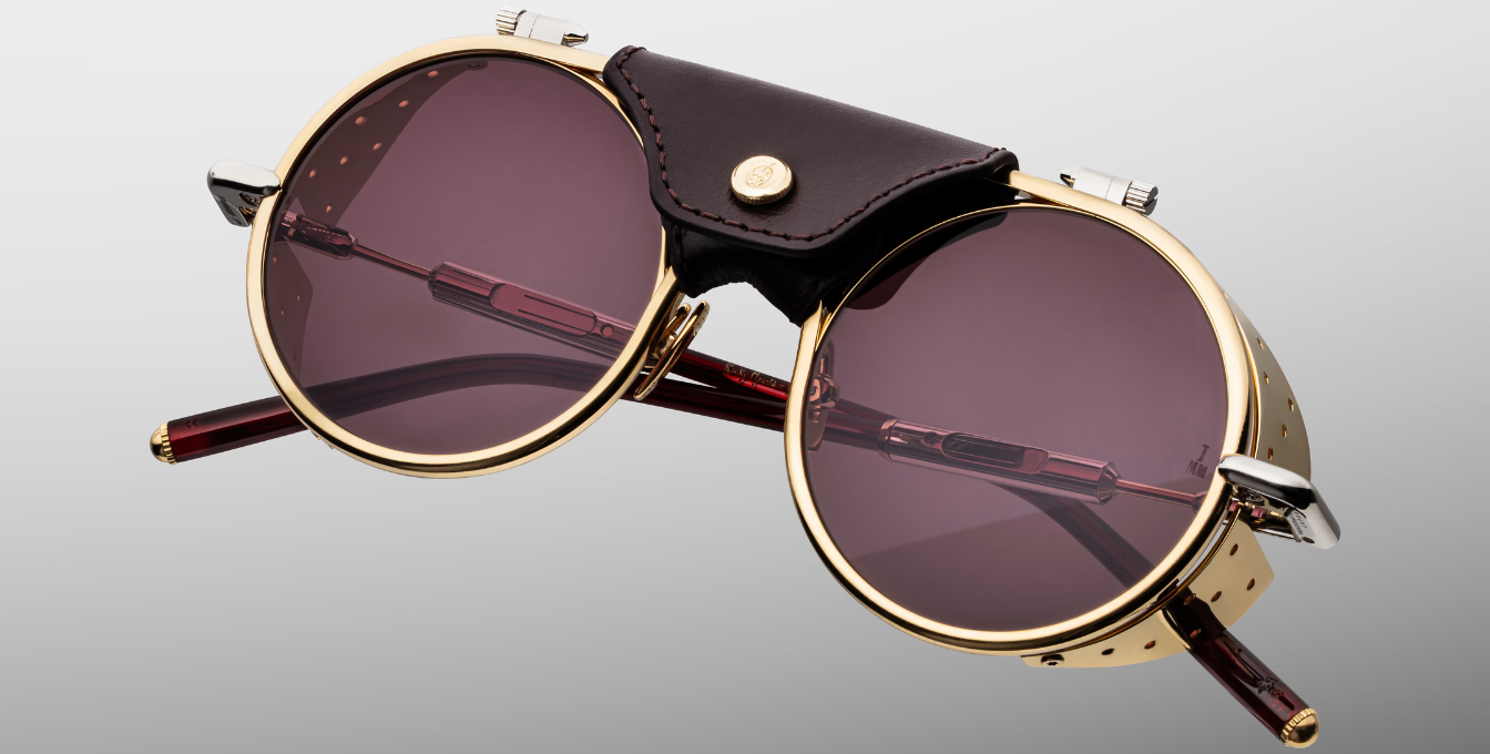 Jacques Marie Mage Ann Sonnenbrille in Glacier in Gold - limitierte, handgefertigte Luxusbrille 