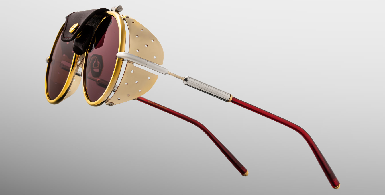 Jacques Marie Mage Ann Sonnenbrille in Glacier in Gold - limitierte, handgefertigte Luxusbrille 