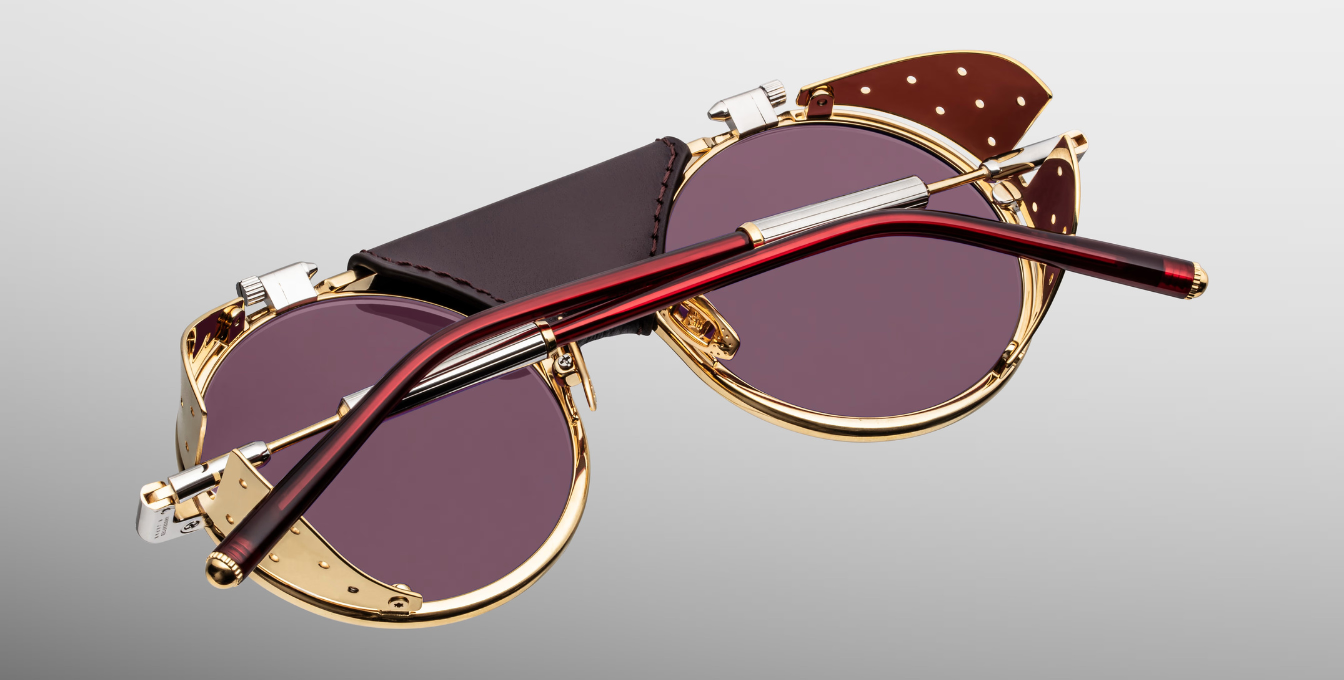 Jacques Marie Mage Ann Sonnenbrille in Glacier in Gold - limitierte, handgefertigte Luxusbrille 