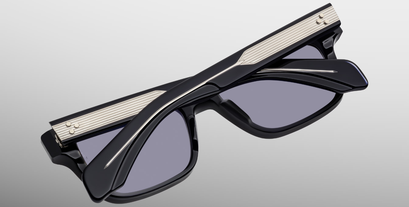Jacques Marie Mage Molino 55 Hudson Sonnenbrille in Schwarz und Blau - limitierte, handgefertigte Luxusbrille 
