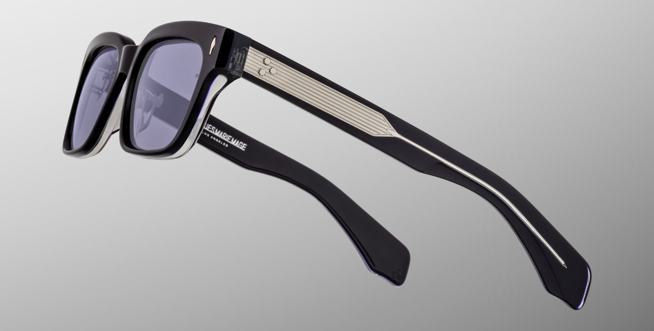Jacques Marie Mage Molino 55 Hudson Sonnenbrille in Schwarz und Blau - limitierte, handgefertigte Luxusbrille 