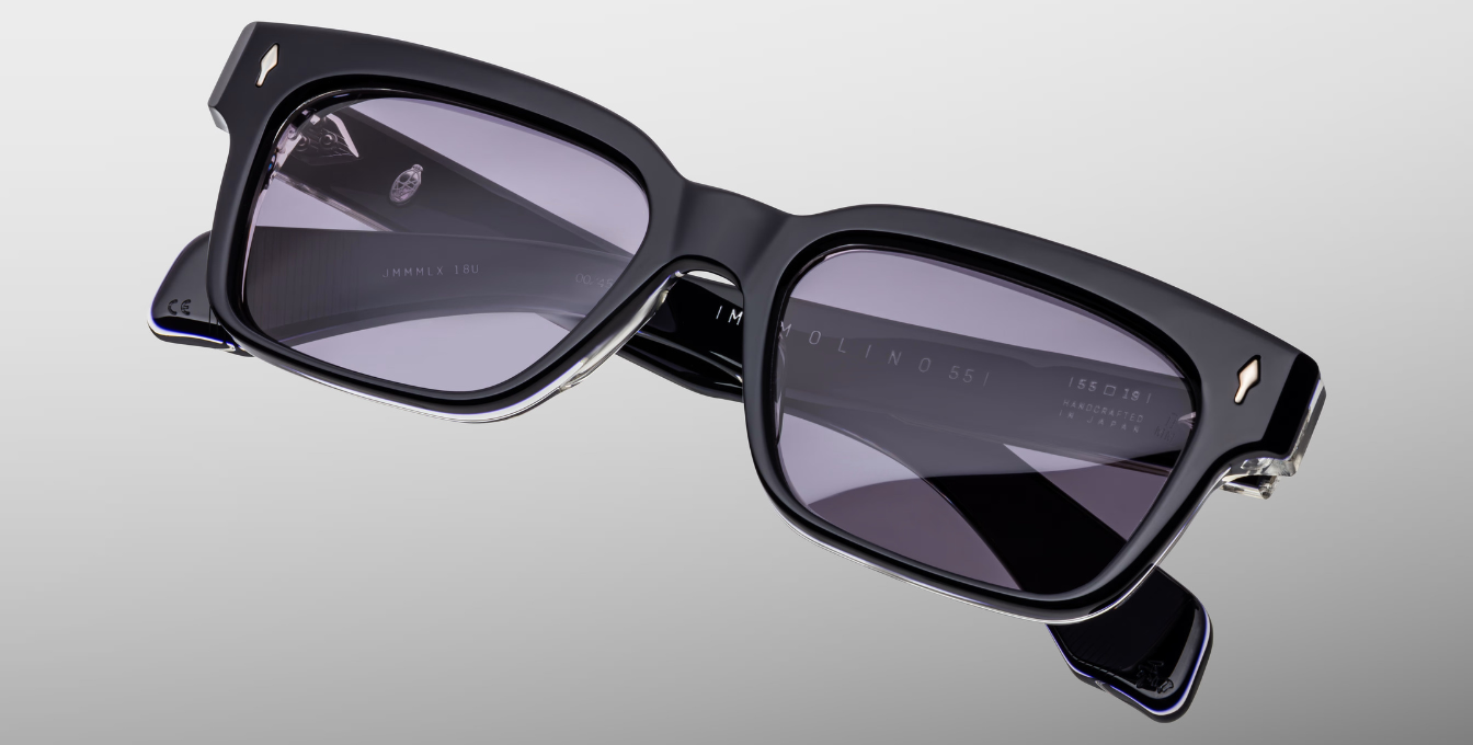 Jacques Marie Mage Molino 55 Hudson Sonnenbrille in Schwarz und Blau - limitierte, handgefertigte Luxusbrille 