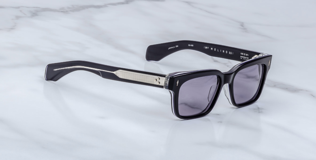 Jacques Marie Mage Molino 55 Hudson Sonnenbrille in Schwarz und Blau - limitierte, handgefertigte Luxusbrille 