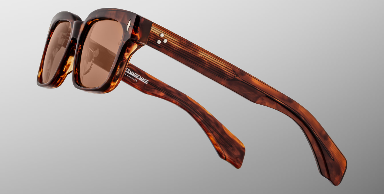 Jacques Marie Mage Molino 55 Bourbon Sonnenbrille in Braun - limitierte, handgefertigte Luxusbrille aus Acetat