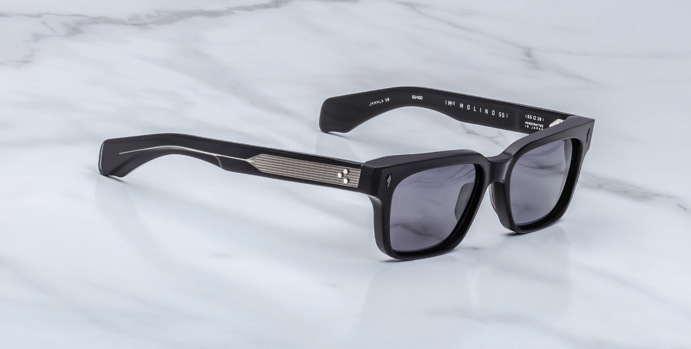 Jacques Marie Mage Molino 55 Raven Sonnenbrille in Schwarz - limitierte, handgefertigte Luxusbrille aus Acetat