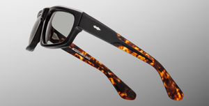 Jacques Marie Mage - Muhammed Ali Kollektion - Louisville Noir Eckige Sonnenbrille in Schwarz - limitierte, handgefertigte Luxusbrille aus Japan