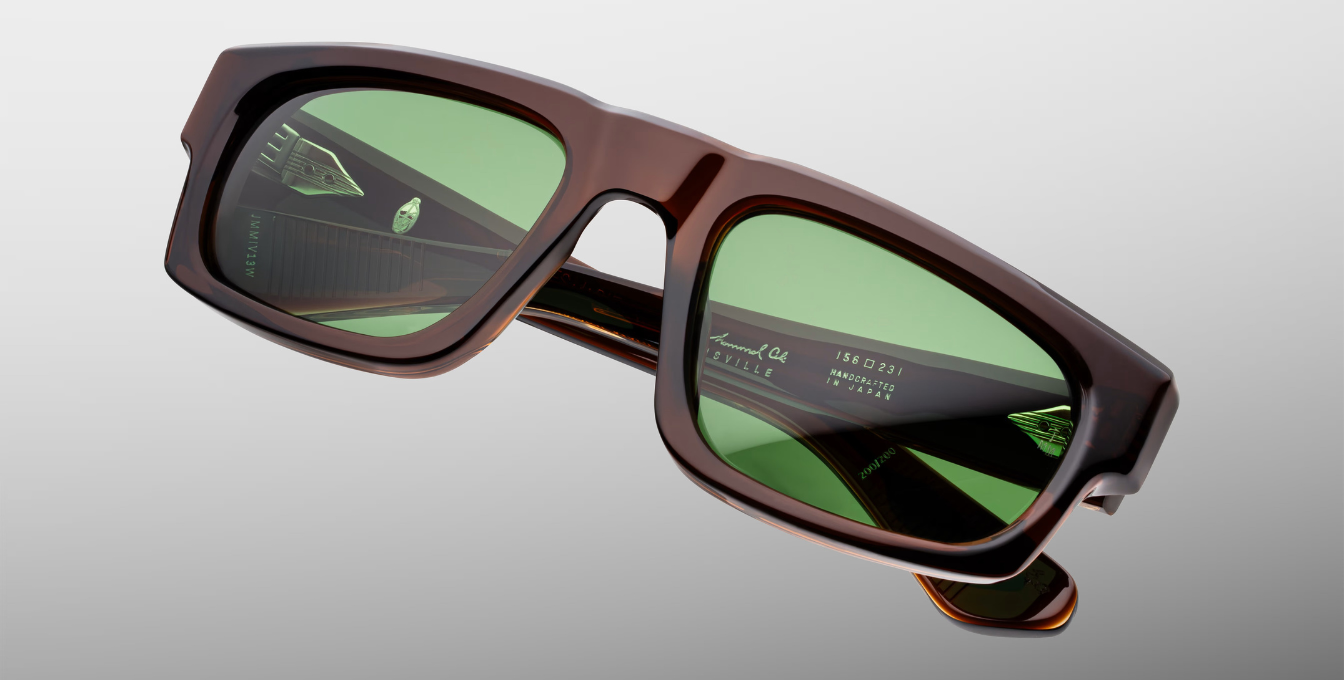 Jacques Marie Mage - Muhammed Ali Kollektion - Eckige Louisville Zoltar Sonnenbrille in Braun - limitierte, handgefertigte Luxusbrille aus Japan