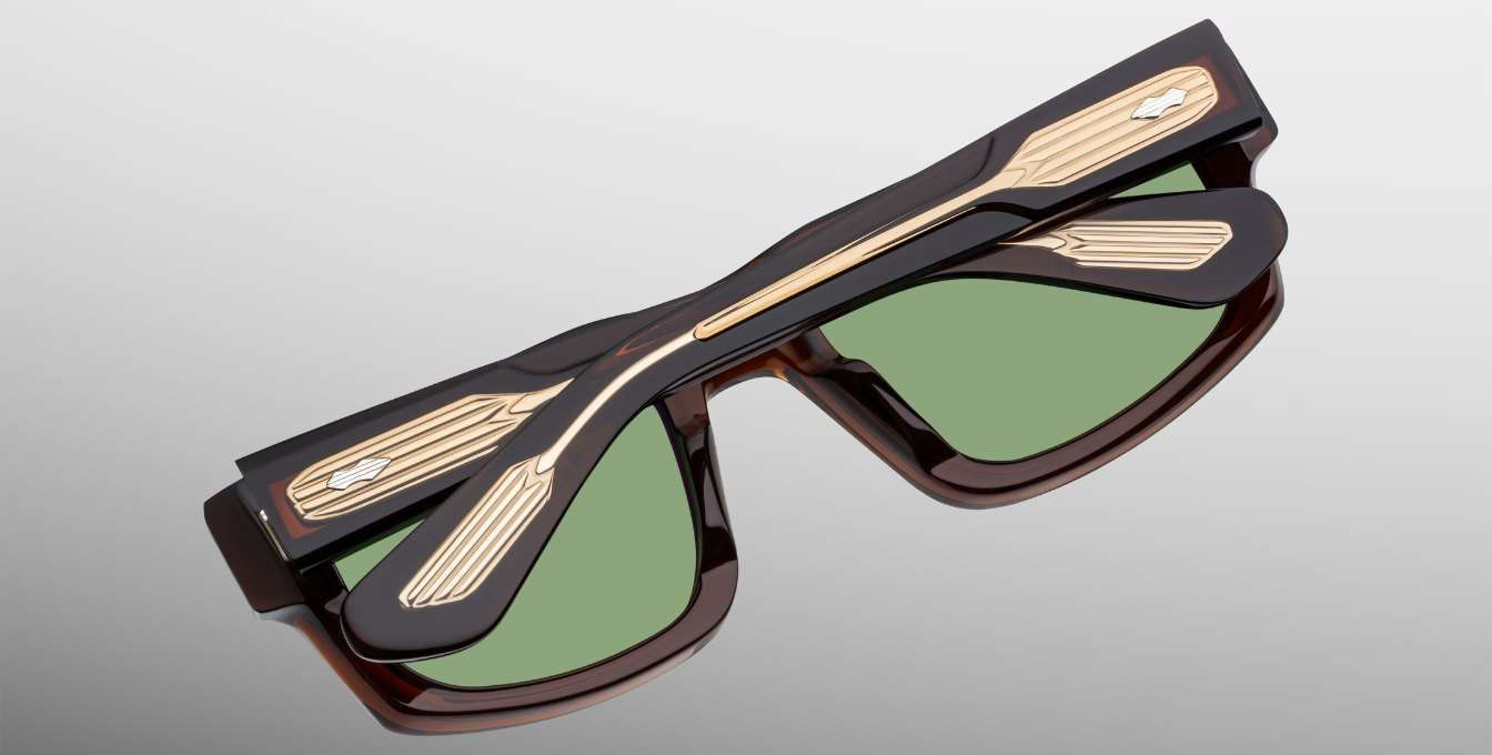 Jacques Marie Mage - Muhammed Ali Kollektion - Eckige Louisville Zoltar Sonnenbrille in Braun - limitierte, handgefertigte Luxusbrille aus Japan