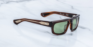Jacques Marie Mage - Muhammed Ali Kollektion - Eckige Louisville Zoltar Sonnenbrille in Braun - limitierte, handgefertigte Luxusbrille aus Japan