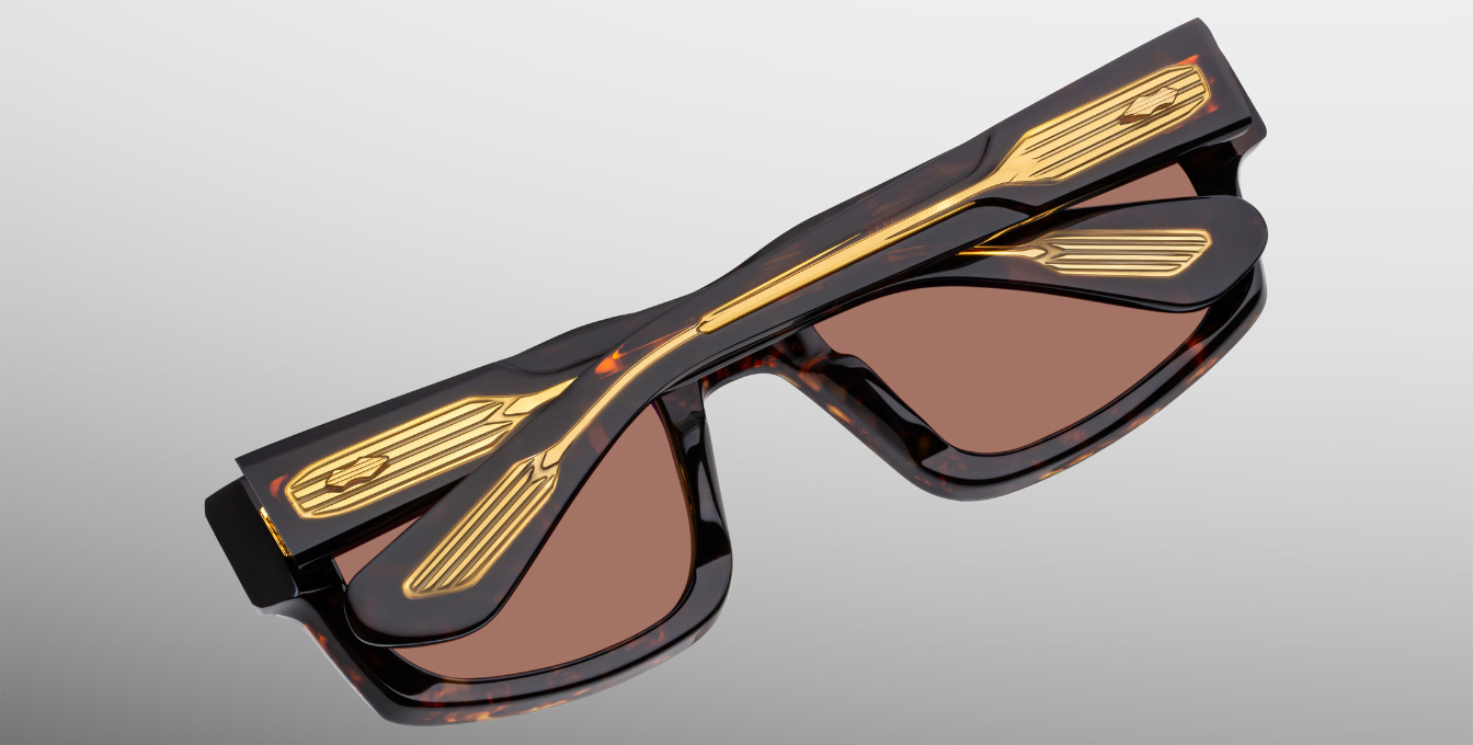 Jacques Marie Mage - Muhammed Ali Kollektion - Eckige Louisville Agar Sonnenbrille in Braun - limitierte, handgefertigte Luxusbrille aus Japan