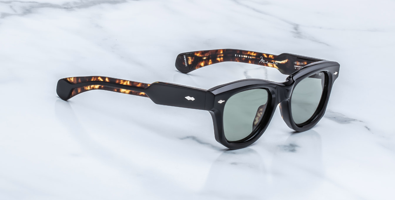 Jacques Marie Mage - Muhammed Ali Kollektion - Runde Kinshansa Noir Sonnenbrille in Schwarz - limitierte, handgefertigte Luxusbrille aus Japan
