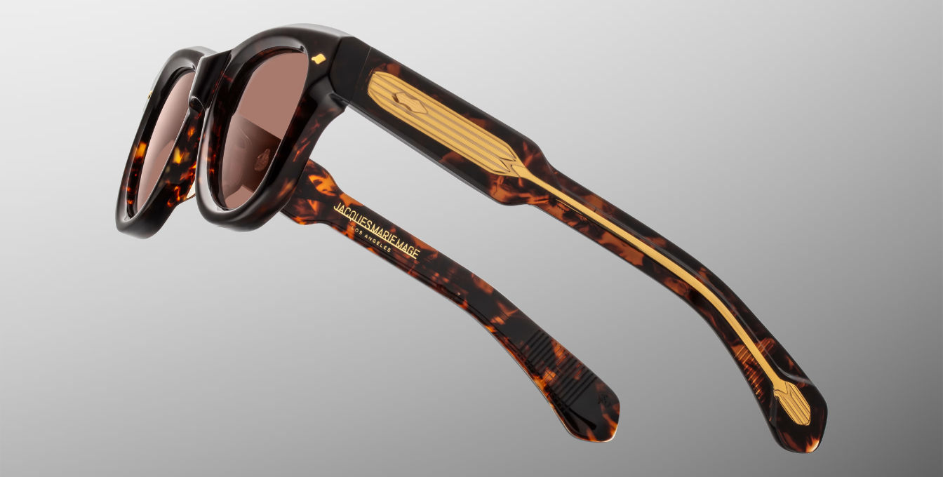 Jacques Marie Mage - Muhammed Ali Kollektion - Kinshansa Agar Sonnenbrille in Braun - limitierte, handgefertigte Luxusbrille aus Japan
