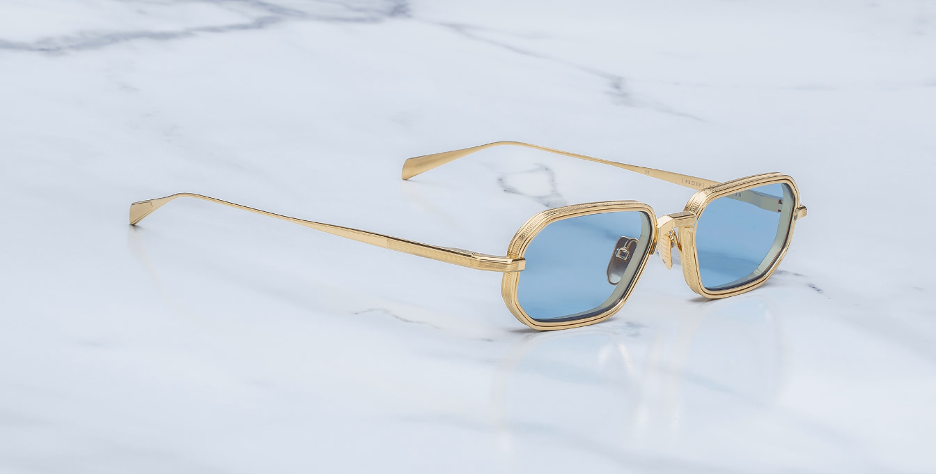 Jacques Marie Mage Squadron Ciel Sonnenbrille in Gold - limitierte, handgefertigte Luxusbrille