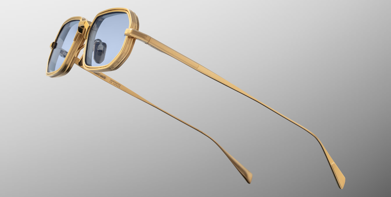 Jacques Marie Mage Squadron Ciel Sonnenbrille in Gold - limitierte, handgefertigte Luxusbrille