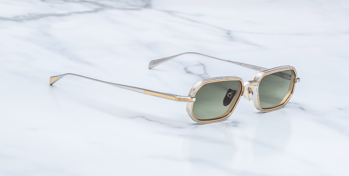 Jacques Marie Mage Squadron Silver Sonnenbrille in Silber - limitierte, handgefertigte Luxusbrille